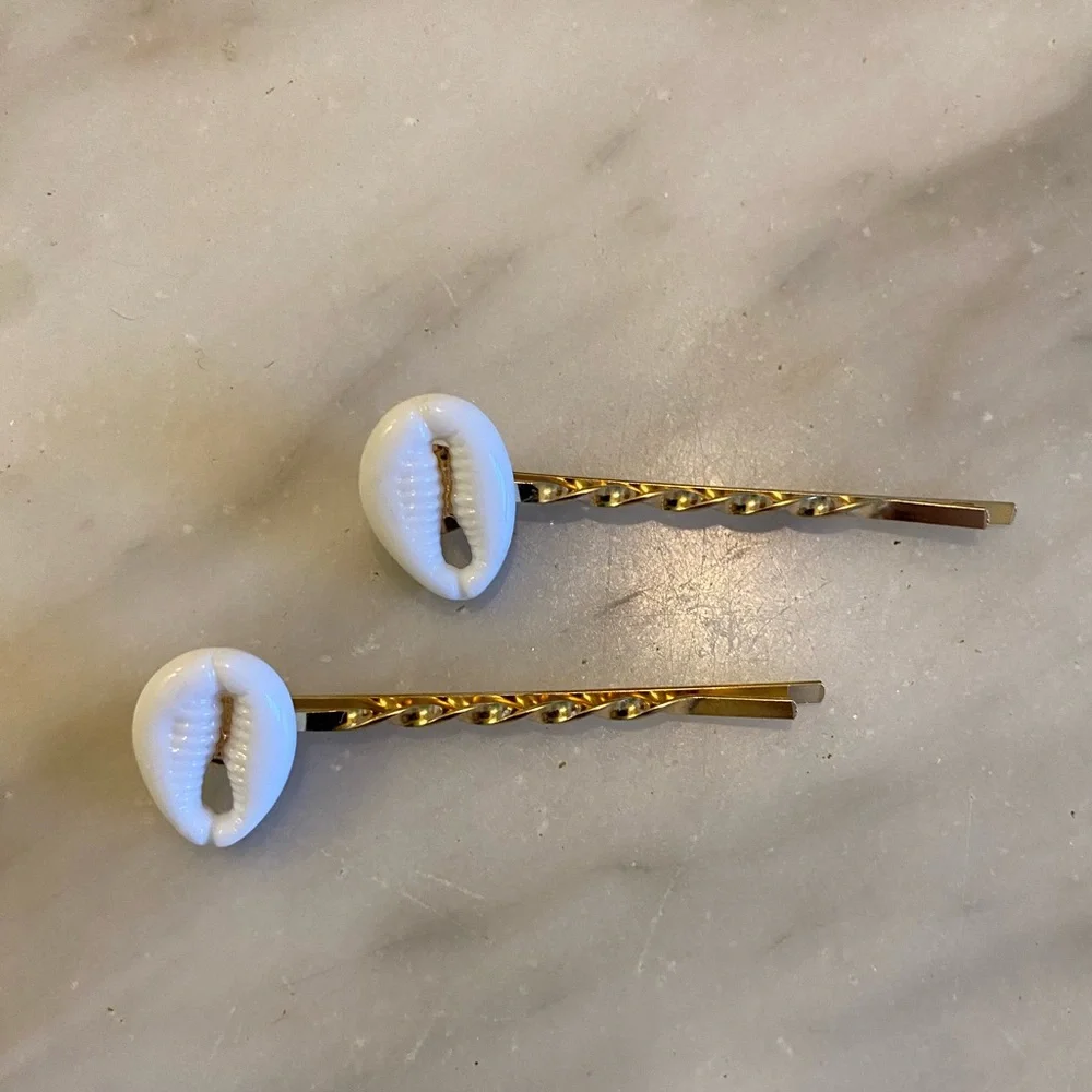 Cowrie Shelll Hair Pins set of 6